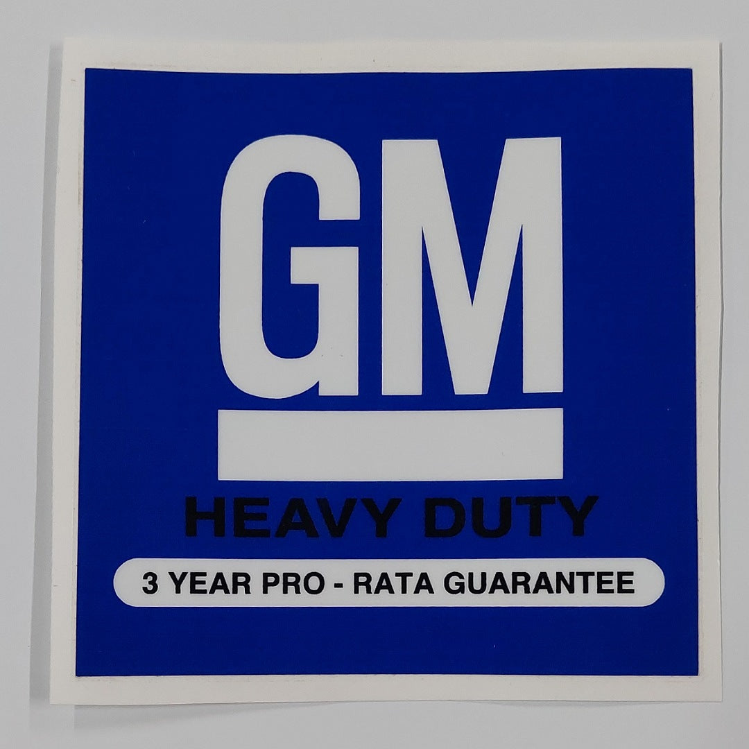 GM Heavy Duty Battery Decal