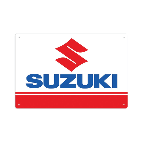 Suzuki Tin Metal Sign Rustic Look Vintage Man Cave