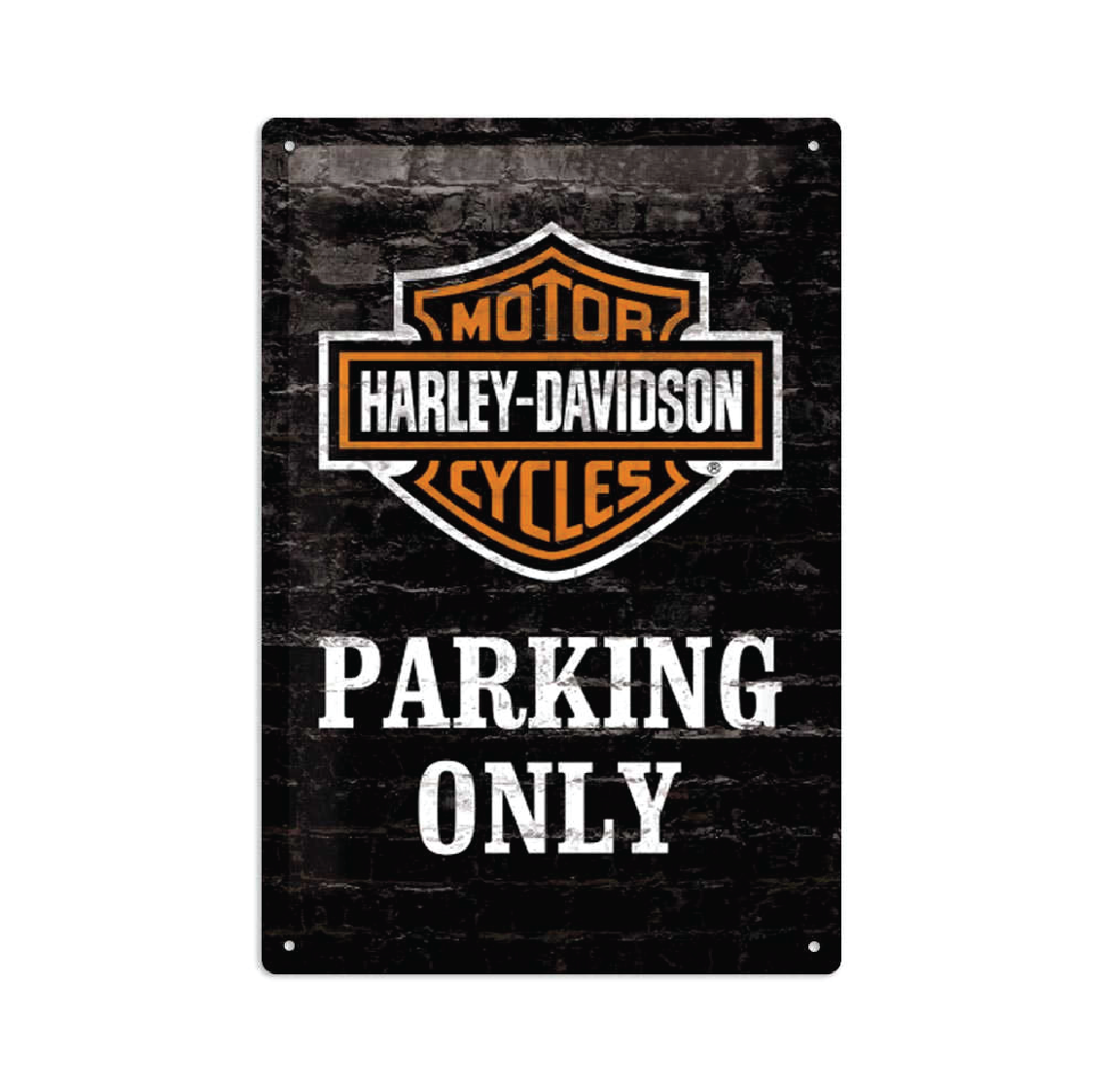 Harley Davidson Parking Only Tin Metal Sign Rustic Look Vintage Man Cave