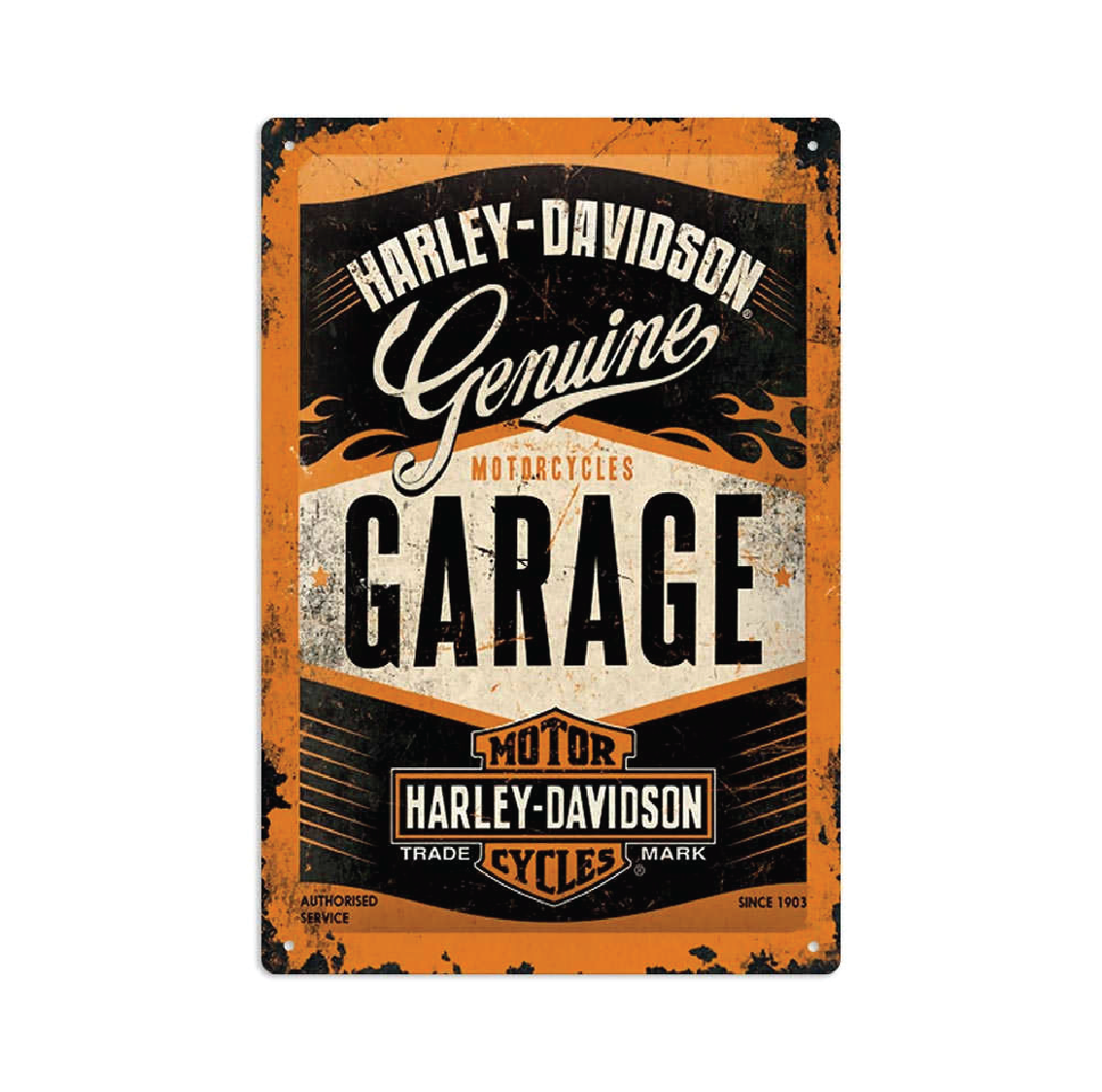 Harley Davidson Garage Tin Metal Sign Rustic Look Vintage Man Cave