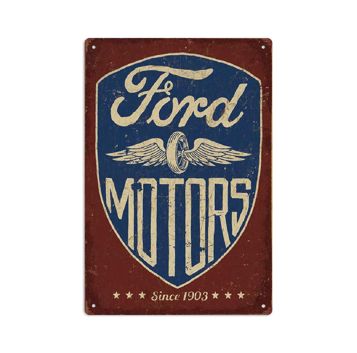 Ford Motors Tin Metal Sign Rustic Look Vintage Man Cave