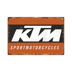 KTM Tin Metal Sign Rustic Look Vintage Man Cave