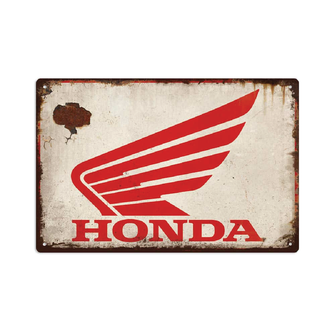 Honda Tin Metal Sign Rustic Look Vintage Man Cave