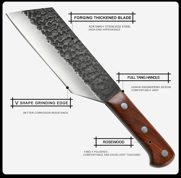 Hand Forged Butchers Cleaver Kitchen Knife