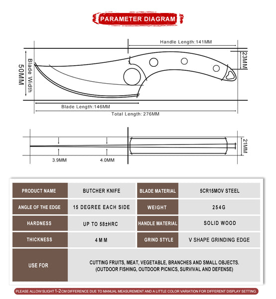 6 Inch Chef Knife / Butcher Boning Knife