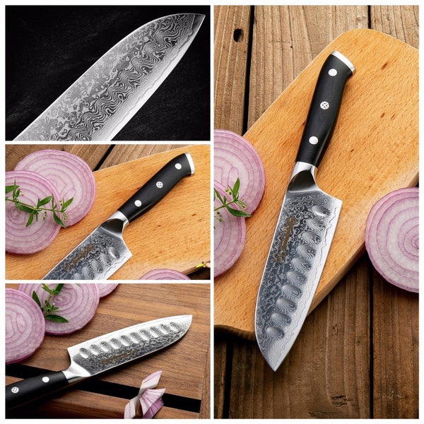 5 Inch VG10 Damascus Steel Japanese Santoku Chef's Knife