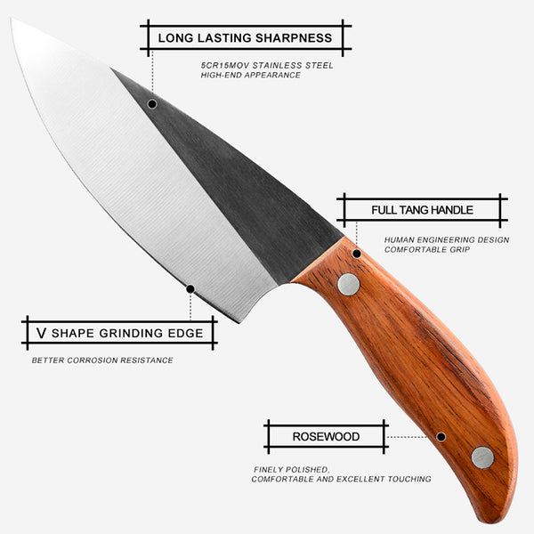 4.8'' Fixed Blade Stainless Steel Utility Kitchen Knife