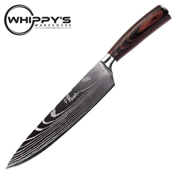 Chef's knife 8 inch high carbon stainless steel Damascus laser pattern kitchen knife